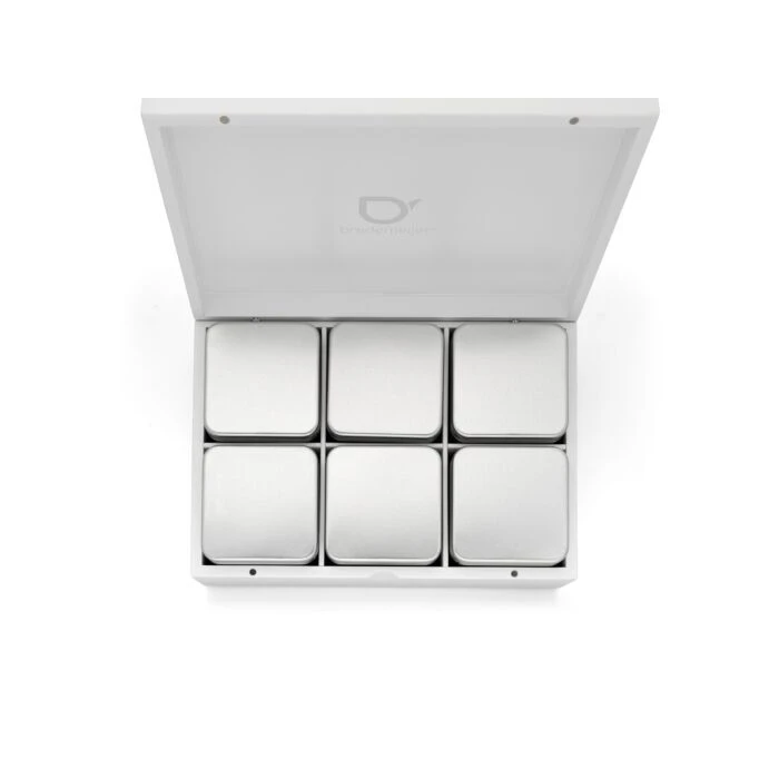 Bredemeijer Theedoos Met 6 Blikjes Bamboe Wit - Afbeelding 2