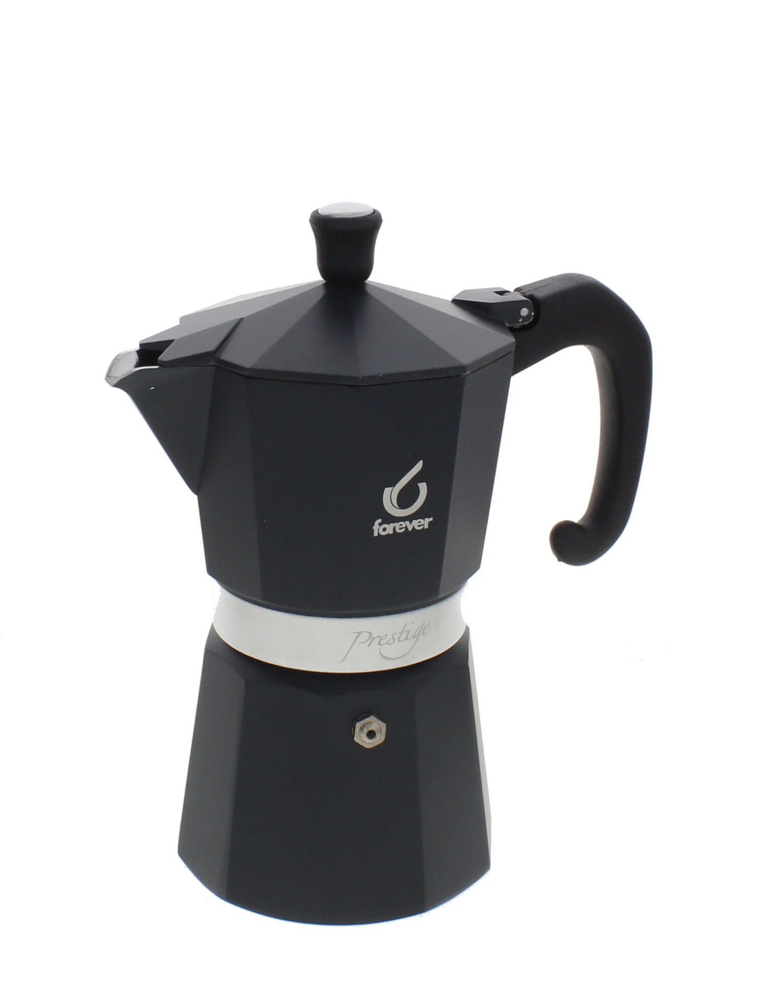 Forever Prestige Noblesse Mokapot 6-kops Aluminium Zwart