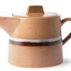 HK Living 70's ACE6881 Stream Theepot 1,2 Liter Aardewerk Oranje-bruin -Koffie Thee Winkel ace6881 a