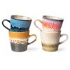 HK Living 70's ACE7044 Americano Mok 260 Ml Aardewerk Metallic-Asteroids-Night-Fire 4-delig -Koffie Thee Winkel f73fef03982439cc9cc0e900a6f29f677d850b30