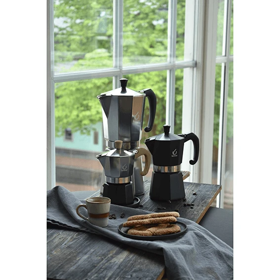 Forever Prestige Woody Mokapot 2-kops Aluminium Mat - Afbeelding 2