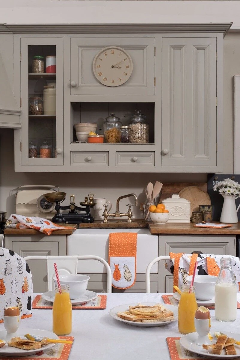 Ulster Weavers Cats In Waiting Theemuts Katoen Oranje - Afbeelding 3