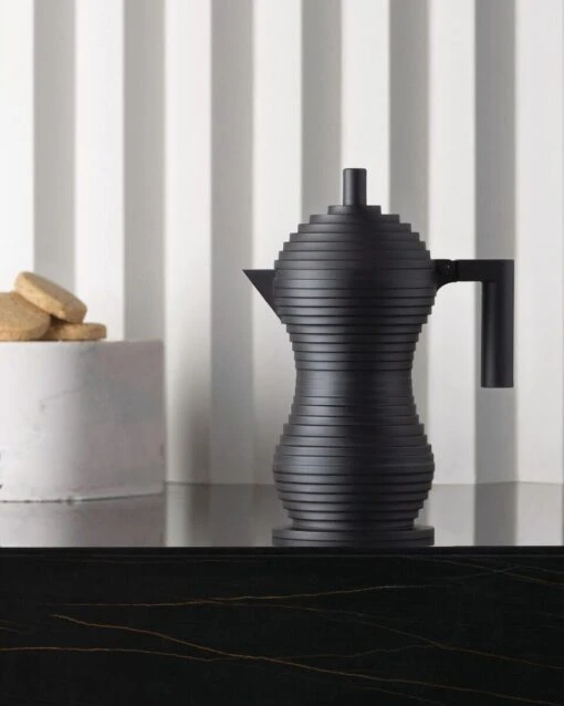 Alessi Pulcina Percolator 1-kops Aluminium Volledig Zwart - Afbeelding 3