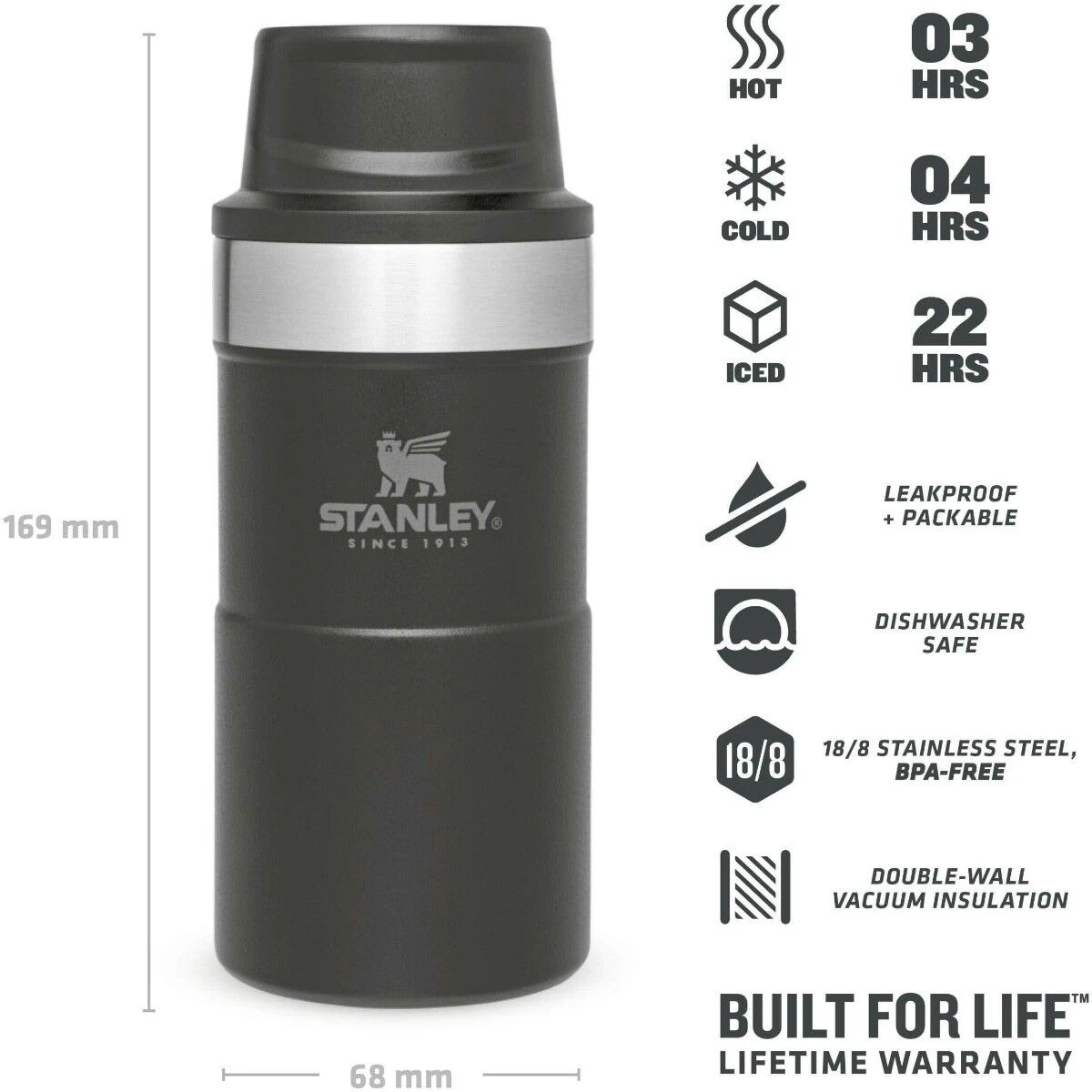 Stanley The Trigger-Action Travel Mug 250 Ml Matte Black - Afbeelding 2