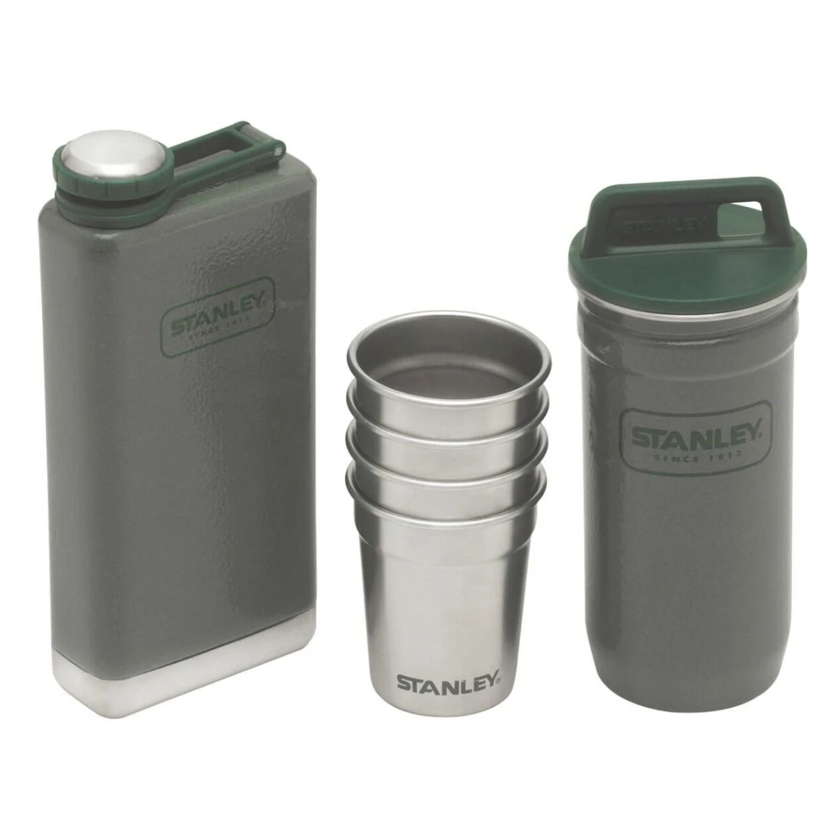 Stanley Adventure Shotglazen En Heupflacon Set Rvs Groen 6-delig